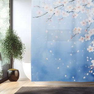 Wasserfarbe Kirsche Blossom Kaskade Japanischer St Duschvorhang