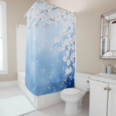 Wasserfarbe Kirsche Blossom Kaskade Japanischer St Duschvorhang (Beispiel)