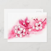 Wasserfarbe Kirsche Blossom Postkarte (Vorne/Hinten)