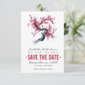 Wasserfarbe Kirsche Blossom Save The Date (Stehend Vorderseite)