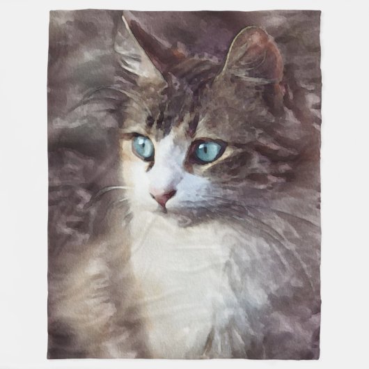 Wasserfarbe Kitten Fleecedecke (Vorderseite)