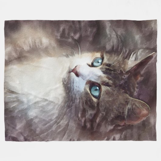 Wasserfarbe Kitten Fleecedecke (Vorderseite (Horizontal))