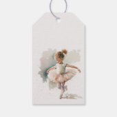 Wasserfarbe Kleine Ballerina Geschenktastats Geschenkanhänger (Rückseite)