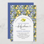 Wasserfarbe Kleine Citrus Lemon KindershowEinladun Einladung (Vorne/Hinten)