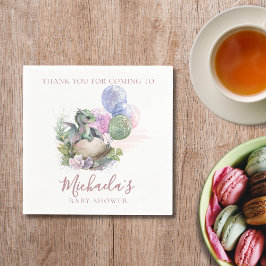 Wasserfarbe Kleine Dragon Babydusche Danke Serviette