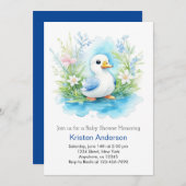 Wasserfarbe Kleine Duck Boy Babydusche Einladung (Vorne/Hinten)