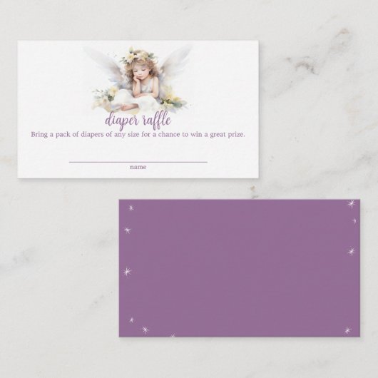 Wasserfarbe Kleine Engel Baby Diaper Raffle Begleitkarte (Vorne/Hinten)