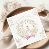 Wasserfarbe Kleine Gänse Blume Kinderdusche Mädche Serviette