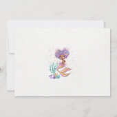 Wasserfarbe Kleine Mermaid Babydusche Einladung (Rückseite)