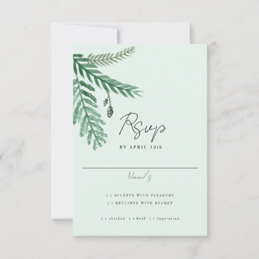 Wasserfarbe Kleine Palm RSVP Karte (Vorderseite)