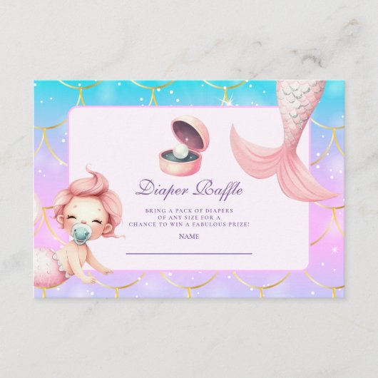 Wasserfarbe Kleine Perle Diapper Raffle Begleitkarte (Vorderseite)