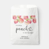 Wasserfarbe Kleine Pfirsich ist auf dem Weg Babydu Geschenktütchen (Vorderseite)