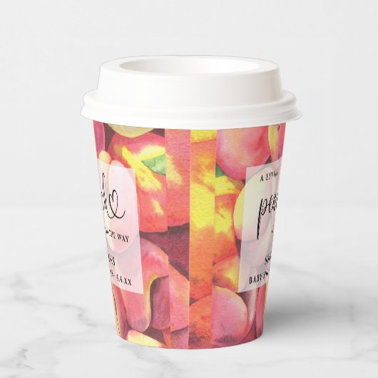 Wasserfarbe Kleine Pfirsich ist auf dem Weg Babydu Pappbecher (Rechts)