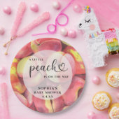 Wasserfarbe Kleine Pfirsich ist auf dem Weg Babydu Pappteller (Party)