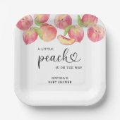 Wasserfarbe Kleine Pfirsich ist auf dem Weg Babydu Pappteller (Vorderseite)