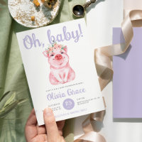 Wasserfarbe Kleine Pig Baby Babydusche