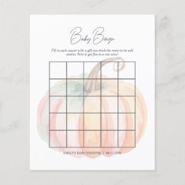 Wasserfarbe Kleine Pumpkin Baby Dusche Bingo Spiel