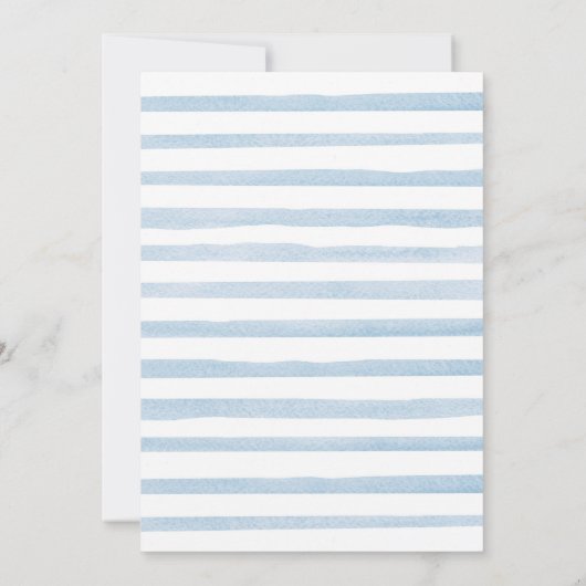 Wasserfarbe Kleine Pumpkin Baby Dusche Blau Einladung (Rückseite)