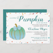 Wasserfarbe Kleine Pumpkin Baby Dusche Einladung (Vorne/Hinten)