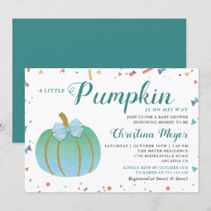 Wasserfarbe Kleine Pumpkin Baby Dusche Einladung