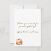 Wasserfarbe Kleine Pumpkin Babydusche Flat Dankeskarte (Rückseite)