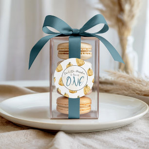 Wasserfarbe Kleine Pumpkin Blue Fall Geburtstag Runder Aufkleber
