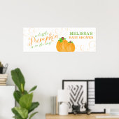 Wasserfarbe Kleine Pumpkin Fall Babydusche Poster (Heimbüro)