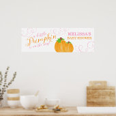Wasserfarbe Kleine Pumpkin Fall Girl Babydusche Poster (Küche)