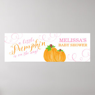 Wasserfarbe Kleine Pumpkin Fall Girl Babydusche Poster