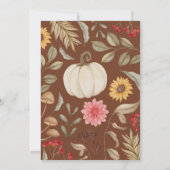 Wasserfarbe Kleine Pumpkin Fall Herbst Babydusche Einladung (Rückseite)