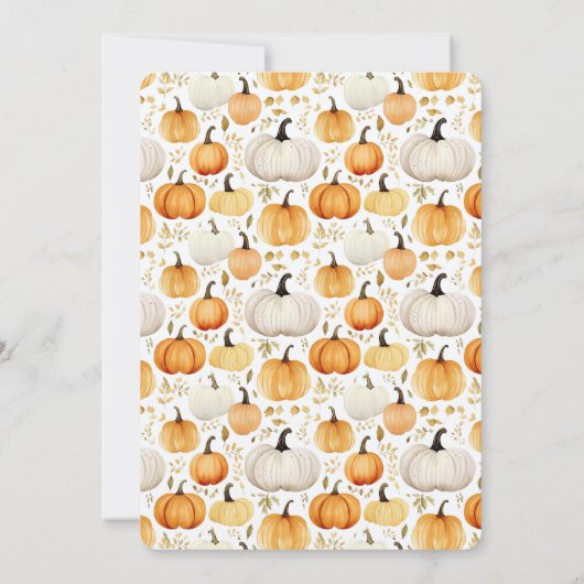 Wasserfarbe Kleine Pumpkin Orange Babydusche Einladung (Rückseite)