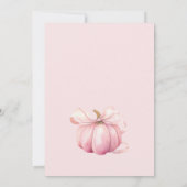Wasserfarbe Kleine Pumpkin Pink Girl Babydusche Einladung (Rückseite)