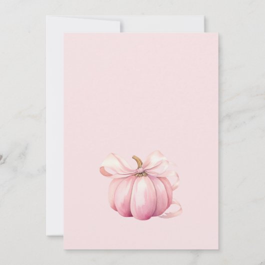 Wasserfarbe Kleine Pumpkin Pink Girl Babydusche Einladung (Rückseite)