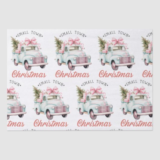 Wasserfarbe Kleine Stadt Weihnachten Seidenpapier (Vorderseite)