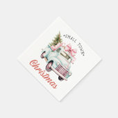 Wasserfarbe Kleine Stadt Weihnachtsfeiertag Satin Serviette (Ecke)