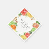Wasserfarbe Kleine Süsse Citrus Babydusche Serviette (Ecke)