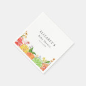 Wasserfarbe Kleine Süsse Citrus Babydusche Serviette (Ecke)