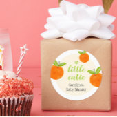 Wasserfarbe Kleine Süsse Orange Babydusche Runder Aufkleber