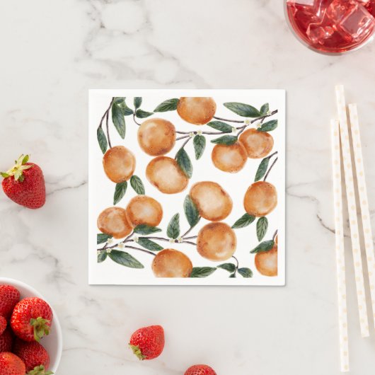 Wasserfarbe Kleine Süsse Orange Citrus Serviette (Beispiel)