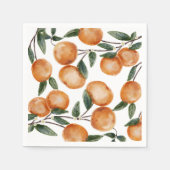 Wasserfarbe Kleine Süsse Orange Citrus Serviette (Vorderseite)