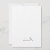 Wasserfarbe Kleine Vögel Mädchen Babydusche Einladung (Rückseite)