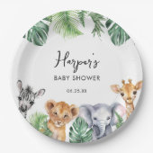 Wasserfarbe Kleine Wild One Safari Babydusche Pappteller (Vorderseite)