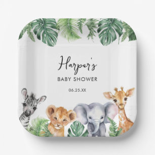 Wasserfarbe Kleine Wild One Safari Babydusche Pappteller