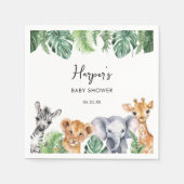 Wasserfarbe Kleine Wild One Safari Babydusche Serviette (Vorderseite)