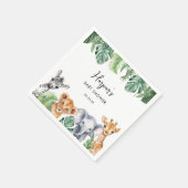 Wasserfarbe Kleine Wild One Safari Babydusche Serviette (Ecke)