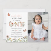 Wasserfarbe Kleine Wildblume 1. Geburtstag Einladung (Vorderseite)