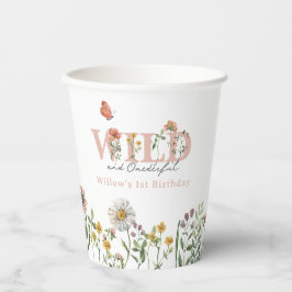 Wasserfarbe Kleine Wildblume 1. Geburtstag Pappbecher