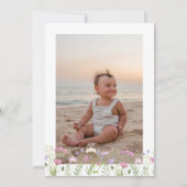 Wasserfarbe Kleine Wildblume 2. Geburtstag Einladung (Rückseite)