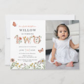 Wasserfarbe Kleine Wildblume 2. Geburtstag Einladung (Vorderseite)