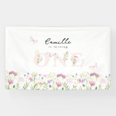 Wasserfarbe Kleine Wildblume Geburtstag Banner (Horizontal)